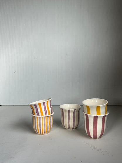 Medium lilac+beige striped Keep Cup