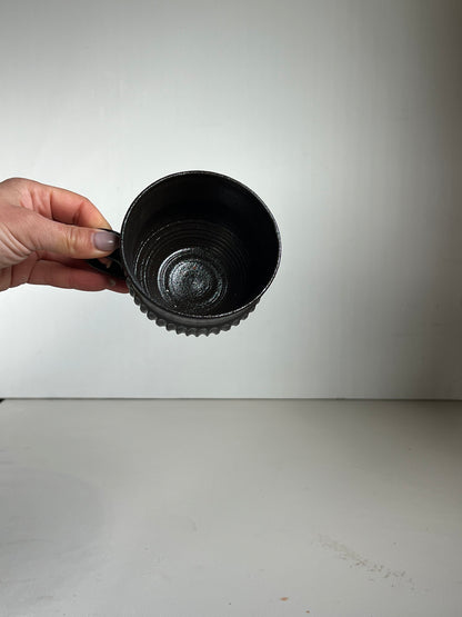 Black Clay Fluted Cup