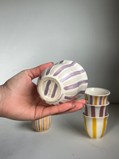 Medium lilac+beige striped Keep Cup
