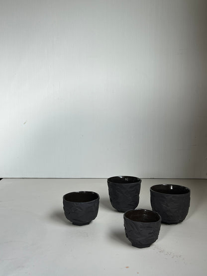 Black Clay large Kurinuki Teabowl